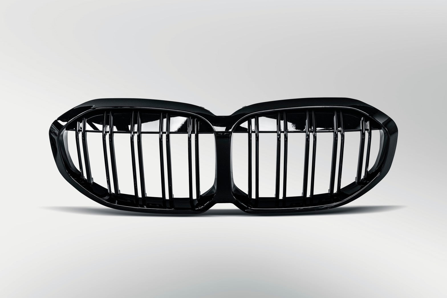 BMW 1 Series (F40) M Performance M Style Dual Slat Gloss Black Front Grille Replacement - Manufactured from Gloss Black ABS Plastic to be a perfect direct replacement front grille for the BMW F40 1 Series Models. Enhancing the overall look of the front end of this stunning hatchback.