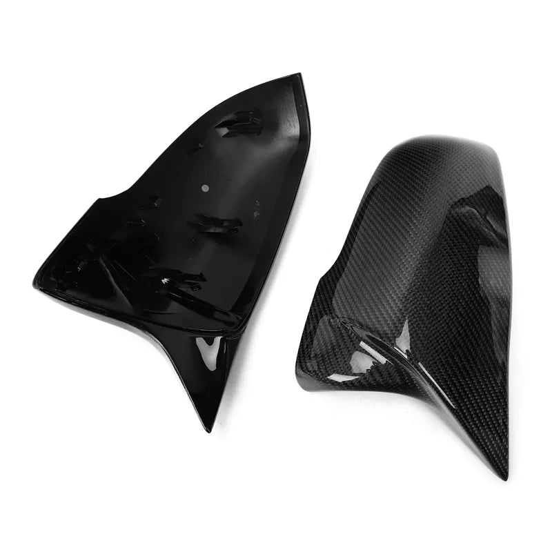 BMW 1 Series (F40) M Style Replacement Carbon Fibre Mirror Covers - Manufactured from real carbon fibre with an abs plastic base to ensure an OEM fit every time. This product replaces the existing body-coloured or silver mirror covers that the F40 1 Series BMW comes with for an M Style Upgrade.