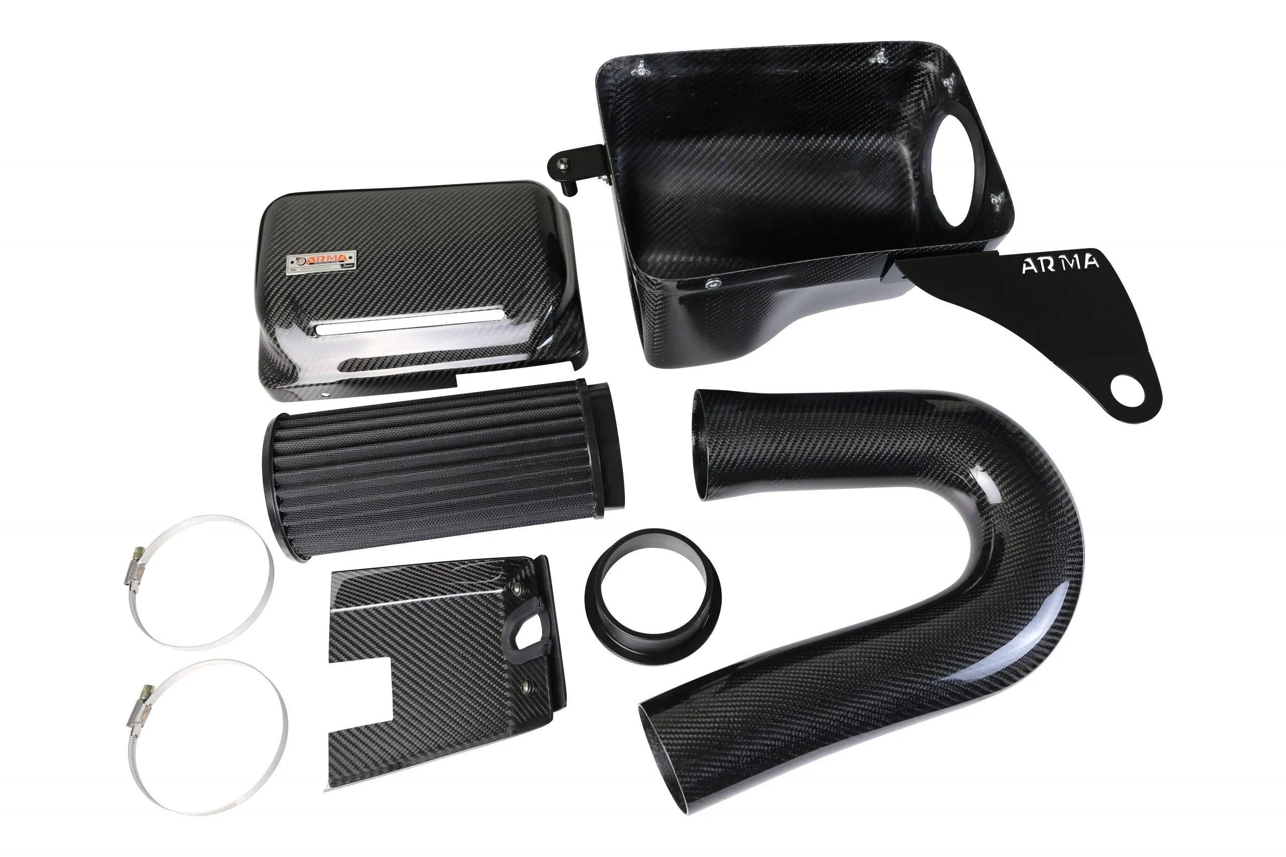 BMW 3 Series N20 Carbon Fibre Intake with Air Filter, Manufactured by ARMASPEED. Carbon Fibre Intake is Designed to perfectly fit the N20 328I Engine Models in the 3 Series F3X Shape. This Carbon Fibre Intake Kit is the perfect addition to increase flow and performance in your N20 3 Series 328I Models. 