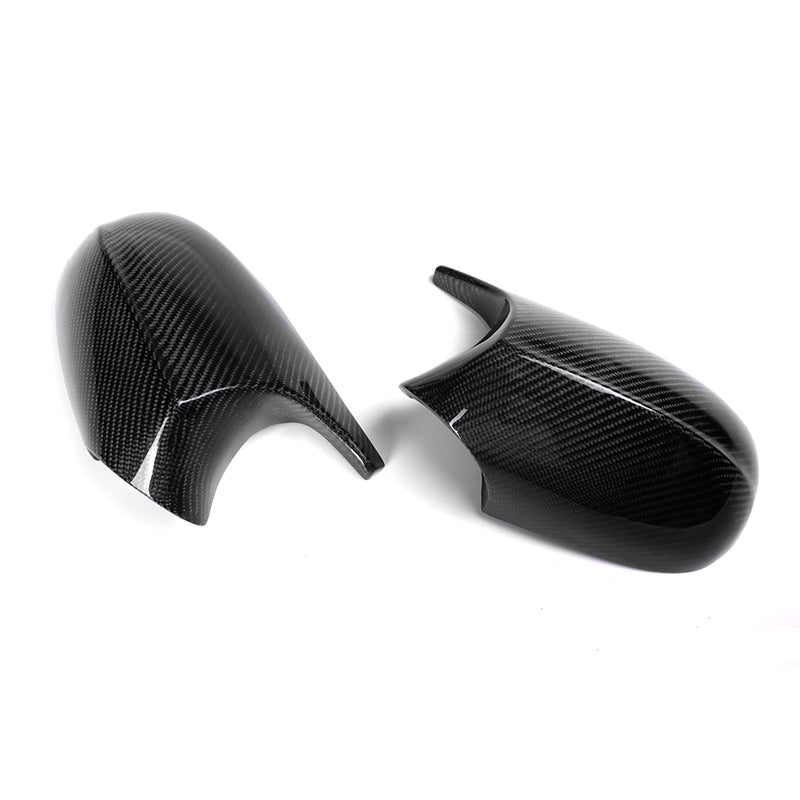 BMW E9X M Style Carbon Fibre Replacement Mirror Covers - For the Pre-LCI and LCI models. This product is inspired by the OEM E9X M3 Styling with the join at the top to meet the pillar. This product can be used with folding mirror covers. We have 2 variants for this product to fit the Pre-LCI and LCI E90 Saloon, E91 Estate, E92 Coupe and E93 Convertible Models. 
