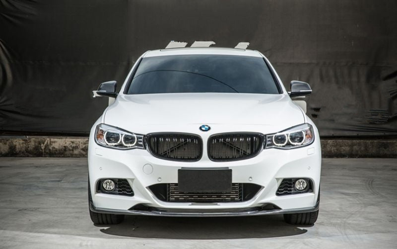 BMW F34 GT 3 Series Gloss Black M Style Dual Slat Front Grilles - Manufactured from ABS Plastic to be a perfect fit to the OEM Front bumper of the F34 GT models. This product fits both Non-M Sport and M Sport Models perfectly. Finished in Gloss Black to dechrome the front bumper of your F34 GT.