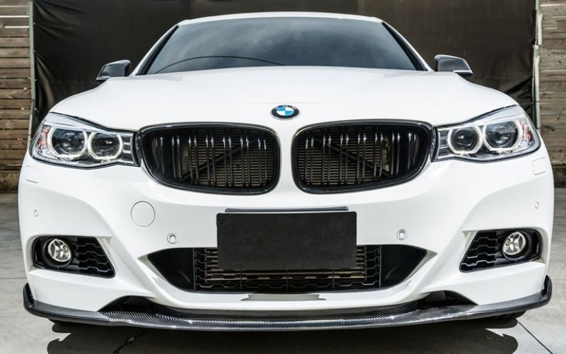 BMW F34 GT 3 Series Gloss Black M Style Dual Slat Front Grilles - Manufactured from ABS Plastic to be a perfect fit to the OEM Front bumper of the F34 GT models. This product fits both Non-M Sport and M Sport Models perfectly. Finished in Gloss Black to dechrome the front bumper of your F34 GT.