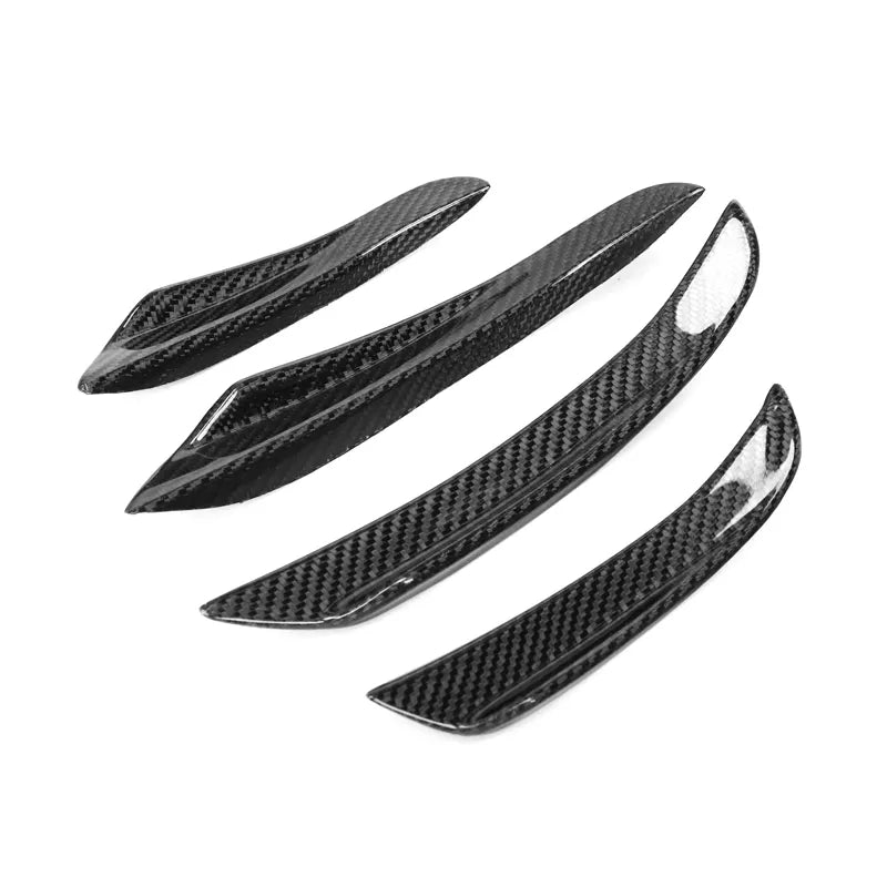 BMW G20/G21/G28 TK Style Carbon Fibre Front Bumper canards - This 4 Piece design front bumper canard set will make your G20 3 Series M Sport stand apart from the rest with its stunning curves and design. You can be sure that this magnificent piece of equipment will outperform your expectations. 