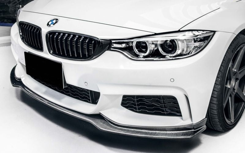 END.CC Style Carbon Fibre Front Lip Spoiler for the 4 Series M Sport is the perfect addition to any BMW 4 Series Aesthetic look. With this hand-finished carbon fibre front lip spoiler, not only will you increase the aerodynamics of this car, but you will also look show-stoppingly good when you pull up. Made from 2x2 Carbon Fibre weave for the best finish hand polished by our specialist carbon detailing team. This product goes perfectly with our END.CC Style Front Fog Surrounds.