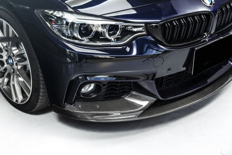 BMW 4 Series F32/F33/F36 M Performance Front Lip spoiler made from Carbon Fibre - The BMW M Performance lip spoiler is the perfect spoiler if you're looking to keep with the OEM BMW styling. This style is recognised as the perfect style to increase the visual presence and the value of your BMW. 