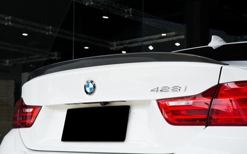BMW F32/F33/F36 4 Series Model M Performance Style Carbon Fibre Rear Spoiler. To keep your model looking as OEM Aesthetic as possible we have this M Performance Style Part available for the F Series 4 Series Models. 