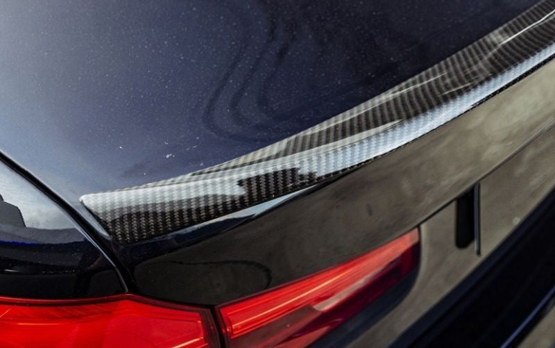 BMW 5 Series/M5 (G30/F90) CS Style Carbon Fibre Rear Trunk Spoiler - Designed in the CS Styling for the M5, This spoiler fits both the standard 5 Series Saloon and M5 Models. Comprised of 2*2 Carbon Fibre Weave which is the OEM Carbon used on this model. Enhance your 5 series or M5 to the peak with this CS Style Carbon Fibre Rear Spoiler.