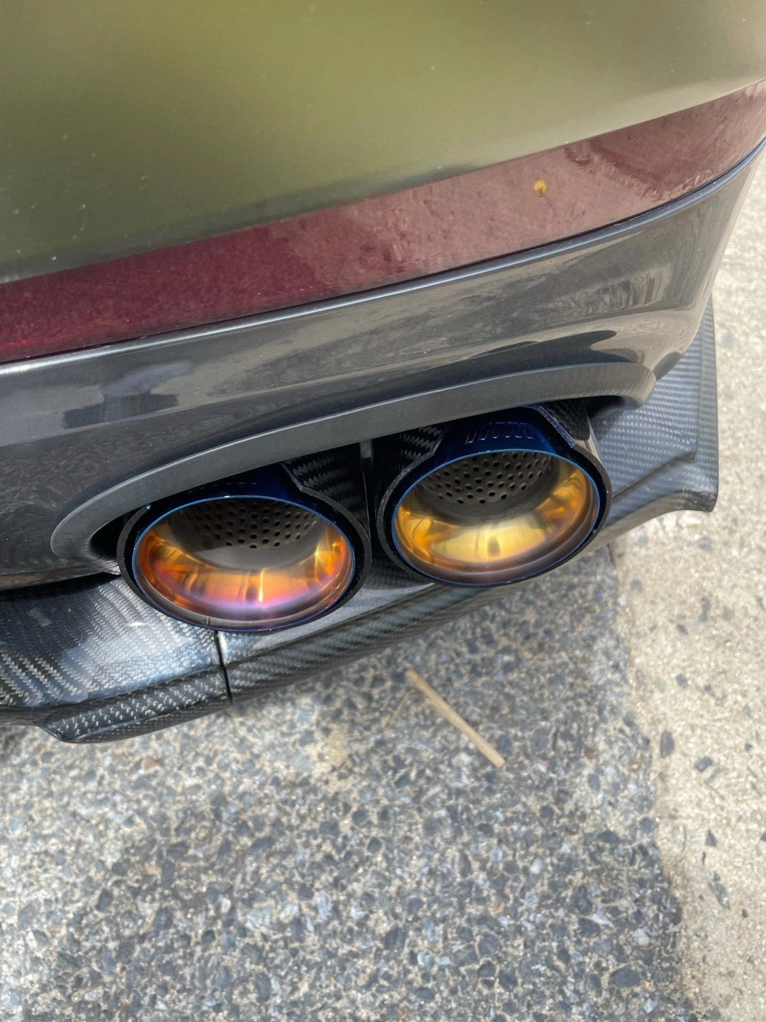 BMW Dual Blue M Performance Style Carbon Fibre Exhaust Tips - Twenty Two Tuning Exhaust Tips