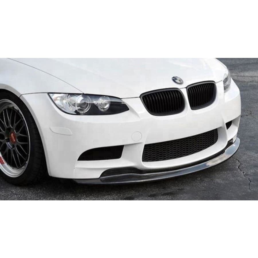 BMW M3 E9X GTS Style Carbon Fibre Front Lip Spoiler - Manufactured from 2*2 Carbon Fibre Weave with FRP to produce a robust and durable front lip spoiler for the E90 Saloon E92 Coupe and E93 Convertible M3 Models. This product fits perfectly into the recesses on the front bumper of the E9X M3 BMW and extends outwards, adding better aerodynamics while also transforming the look of this stunning future classic. 