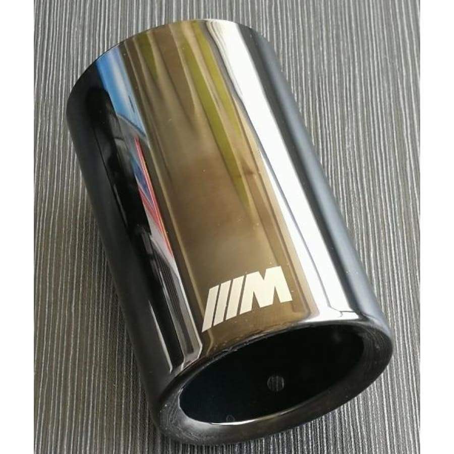 BMW F Series 1/2/3/4 Series Black Chrome M Style Replacement Exhaust Tips - Manufactured from 304 Stainless Steel with an OEM Style Retainer clip fitting system to be a push on and forget fitment that's convenient and fast to install. this product changes the rear aesthetic of your F Series BMW with the added engraving of the M Style Logo. 