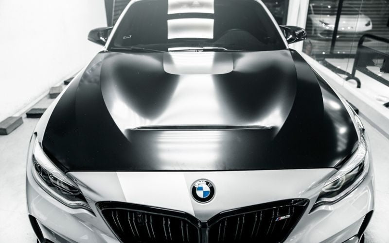 BMW 2 Series M2 and M2C Aluminium GTS Style Replacement Hood - Designed to be a perfect direct replacement for your 2 Series and M2 model, this hood has the top side intake vent which adds a new design to the M2 and 2 series BMW with a more aggressive stance and overall presence. 