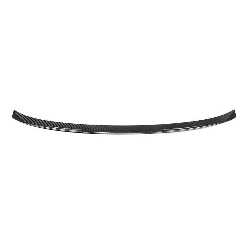 Add a touch of sophistication and aggressive styling to your BMW M3 (G80) 4-Door Saloon with this premium OEM style carbon fibre rear spoiler (part number 51628086380). Expertly crafted from pre-preg carbon fibre, this spoiler not only boasts a sleek and sporty appearance, but also exceptional durability and longevity. The M Performance design, inspired by BMW's M division, seamlessly integrates with the factory lines of your M3, creating a cohesive and polished look.