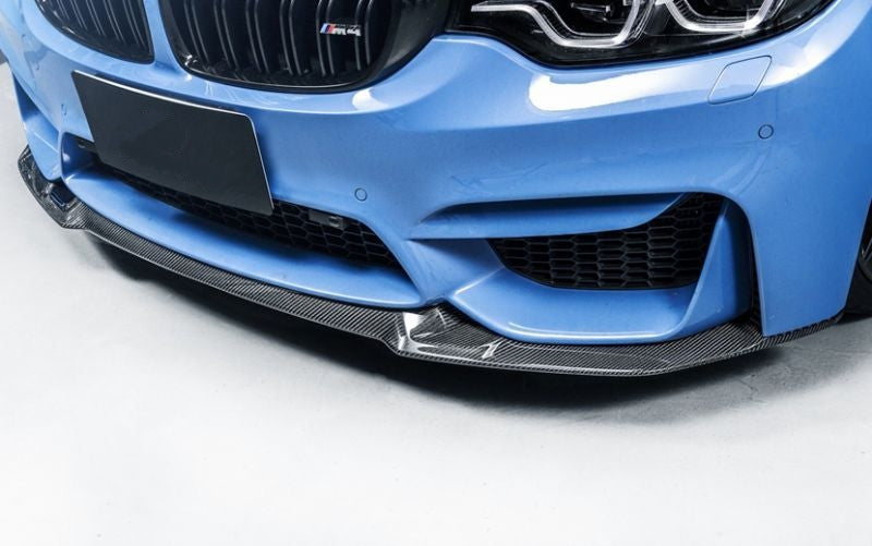 The BMW M3/M4 F80/F82/F83 CS Inspired Carbon Fibre Front Lip Spoiler has a unique design that allows air to be channelled through for a more efficient aerodynamic design front end. By fitting the splitter set, not only will the functionality of the aerodynamics of the vehicles be improved, but it will also enhance the aesthetic appeal of the front end of your vehicle. Each piece is hand finished to a high standard that represents a product of superior quality and fitment.