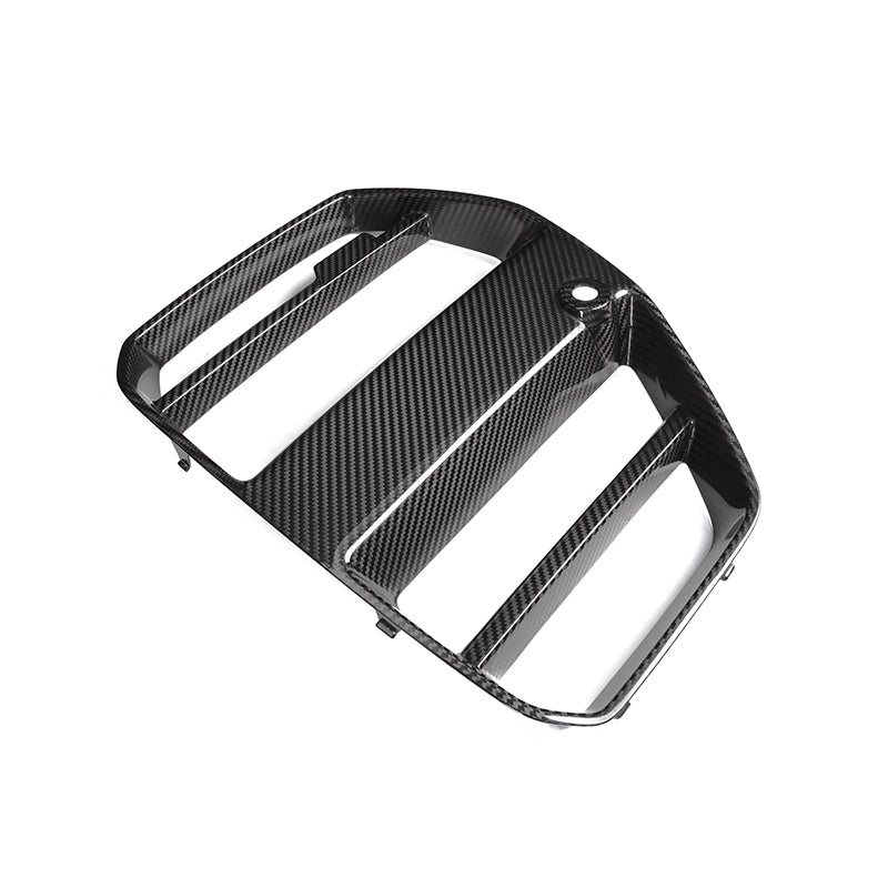 BMW G80/G82/G83 M3/M4 Street Fighter ST Style Carbon Fibre Replacement Dry Carbon Front Grille  - Manufactured from 100% Carbon Fibre to be a perfect fit for the G80/G82/G83 M3/M4 Models. Taking inspiration from Street Fighter Carbon and transform the entire front end of your G80/G82/G83 M3/M4 BMW with this complete replacement front Grille. 