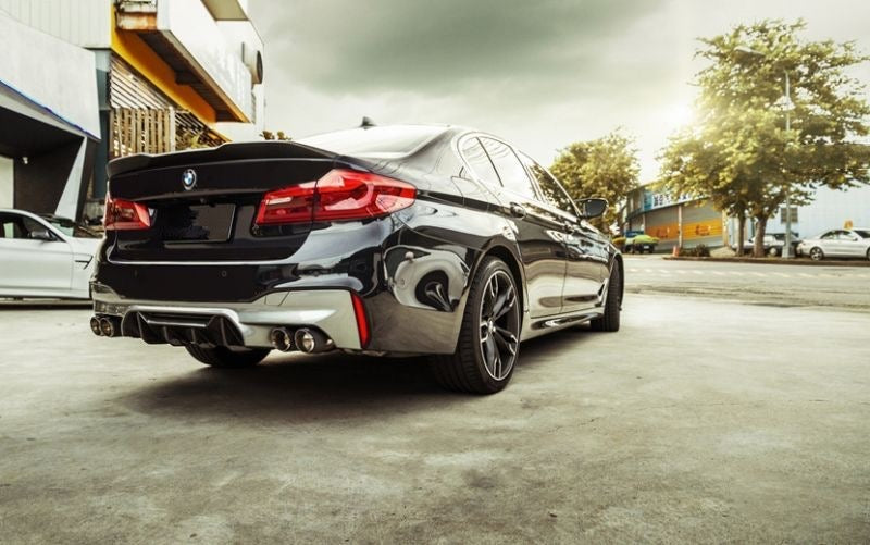 BMW F90 M5 M Performance Style Carbon Fibre Rear Diffuser - Manufactured from Pre-Preg Carbon Fibre in the M Performance Styling, Creating the perfect rear diffuser for the F90 M5 and F90N M5 Models. Replacing the OEM ABS Plastic rear diffuser with this OEM Styling product is the perfect way to enhance your M5. 