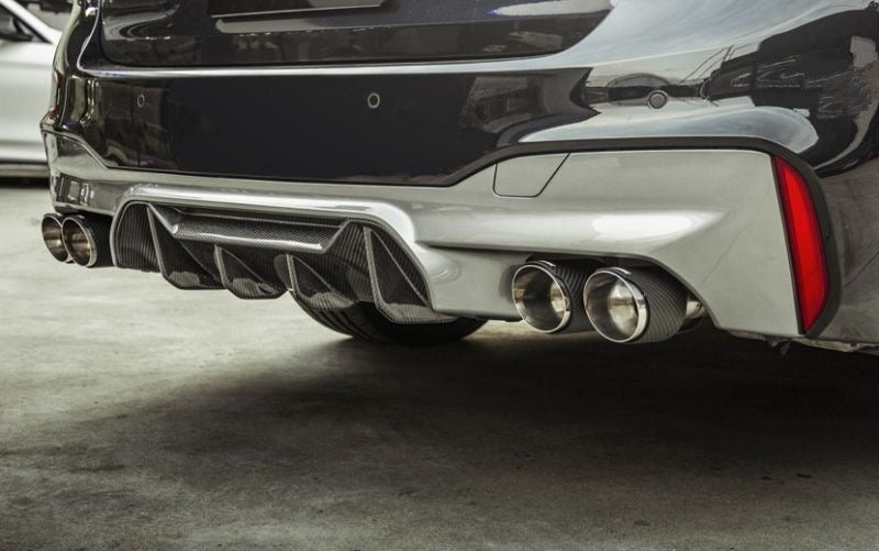 BMW F90 M5 M Performance Style Carbon Fibre Rear Diffuser - Manufactured from Pre-Preg Carbon Fibre in the M Performance Styling, Creating the perfect rear diffuser for the F90 M5 and F90N M5 Models. Replacing the OEM ABS Plastic rear diffuser with this OEM Styling product is the perfect way to enhance your M5. 