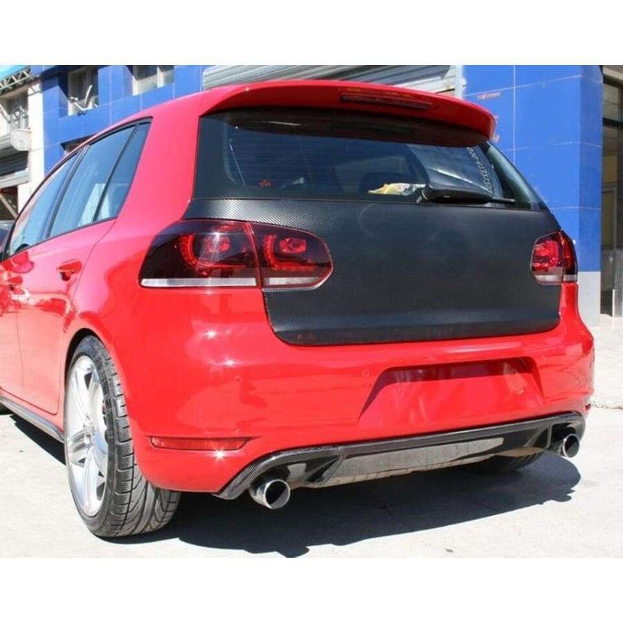 Volkswagen Golf MK6 GTI Oettinger Style Carbon Fibre Rear Diffuser - Manufactured from 2*2 Carbon Fibre Weave. The Golf GTI Oettinger Carbon Fibre Rear Diffuser Benefits from a Unique design, Fix the Golf Mk6 GTI Rear Bumper by replacing the existing diffuser and adding more of a defined styling to the GTI's Twin Exit system. 