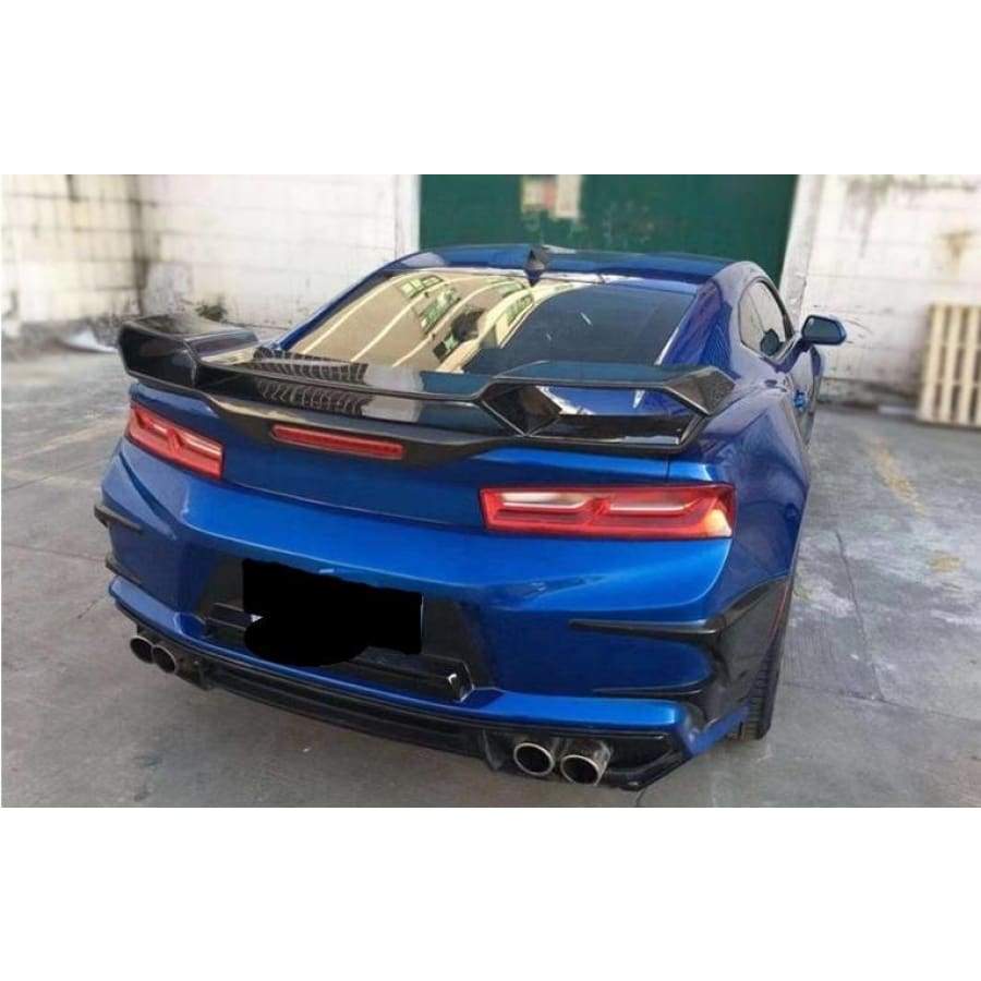Chevrolet Camaro 6th Gen. Carbon Fibre Rear Wing Spoiler - Manufactured to increase downforce on the rear of the Camaro to give you more traction when cornering. It is made from 2*2 Carbon Fibre Weave with FRP to produce a robust and durable product.