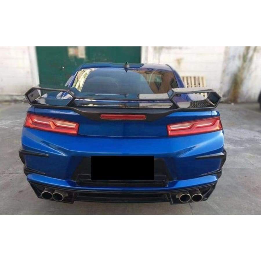 chevrolet-camaro-carbon-fibre-big-wing-extension-kit-2016-2019.jpgChevrolet Camaro 6th Gen. Carbon Fibre Rear Wing Spoiler - Manufactured to increase downforce on the rear of the Camaro to give you more traction when cornering. It is made from 2*2 Carbon Fibre Weave with FRP to produce a robust and durable product.