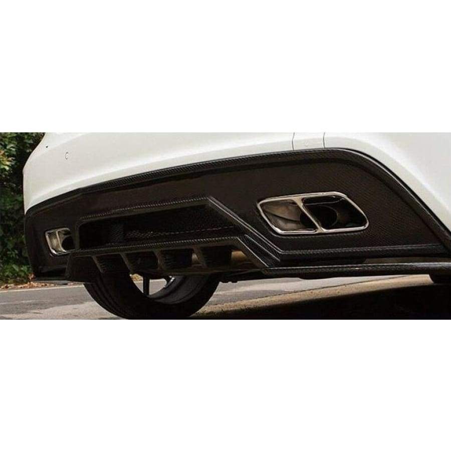 Mercedes Benz A-Class and A4 Revo Style Carbon Fibre Rear Diffuser - Manufactured to perfectly fit the AMG Line W176 A-Class and A45 Models. This diffuser adds a layer of texture to the rear end of your A-Class Mercedes model with a more aggressive look that has more of a road presence.