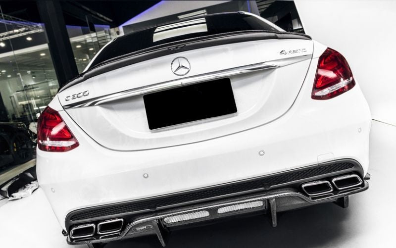 Fibre de Carbone ArrièRe Spoiler de Toit pour Mercedes Benz C Klasse W205  C63 AMG 2015-2019,Aile SupéRieure de Voiture Spoiler Aileron  ArrièRe,Voiture