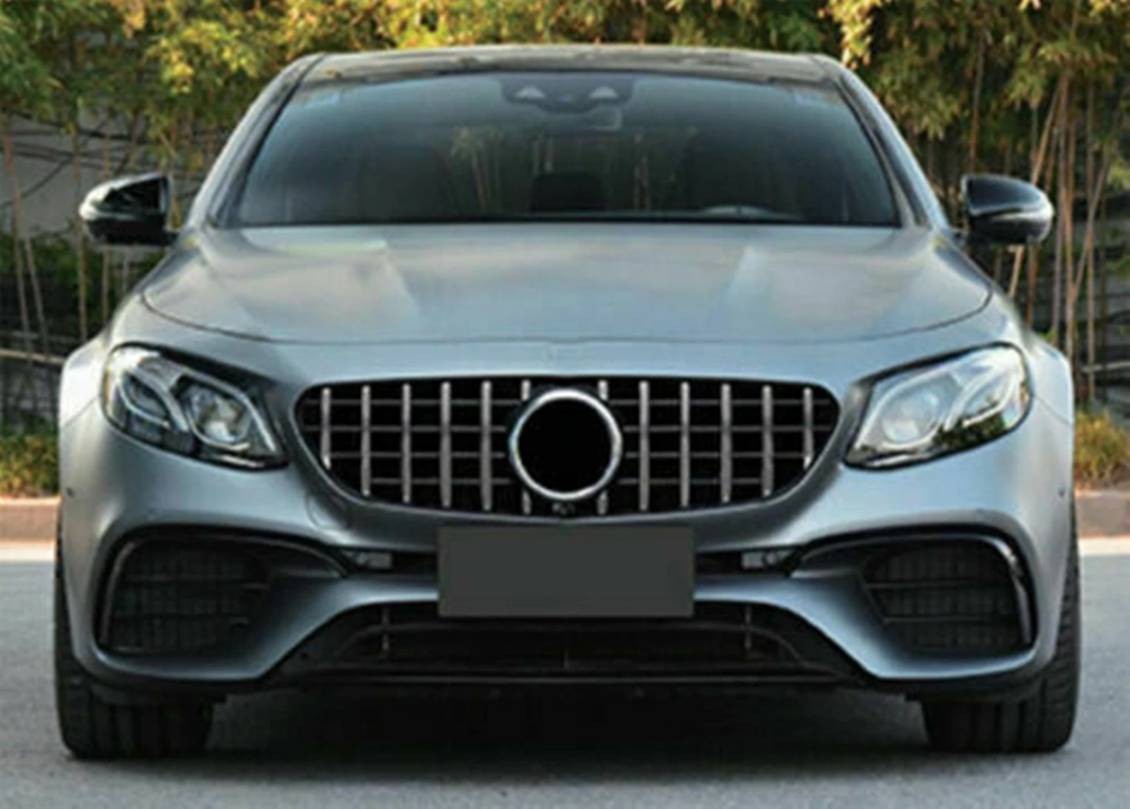 Mercedes W213/S213/C213 E63/E63S Replacement Panamericana Front Grille Replacement. This product is designed to enhance the already fantastic look of your W213 E63 Model by Creating a front Grille that suits your personality. Whether an All Black Front Grille or a more reserved OEM Look Front Grille, we have your E63 model Covered with our Front Grille Selection for Mercedes Benz.