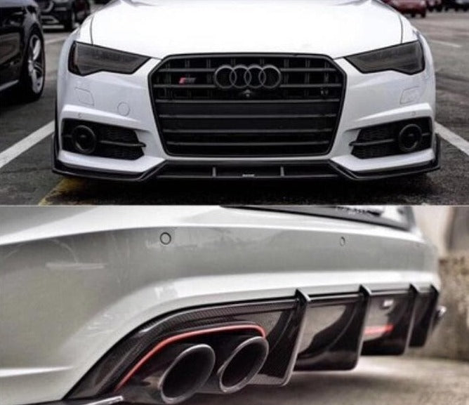 Audi C7.5 RS6 Carbon Fibre K Style Full Carbon Fibre Kit (2016 - 2019) - Aggressive K Style Full Carbon fibre kit to give the maximum aggression look on your Audi RS6 Avant! Full Kit includes: Side Skirts - Front Lip Spoiler - Rear Diffuser Suitable CarsAudi C7.5 RS6 Avant (2016 - 2019)