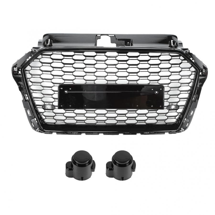 Gloss Black Front Grille kit is made of high-quality ABS Plastic. This grill Created using precision moulds for great fitment. The Gloss Black Honeycomb looks for the RS Model image. It is Spice up the front end of your Audi with Diversion's gloss black honeycomb grille. It is suitable for the Audi A3 / S3 / RS3 8V, and This grille offers the styling of the RS3. The Front Grille kit is the standard in grille guard design, engineering, and capability.