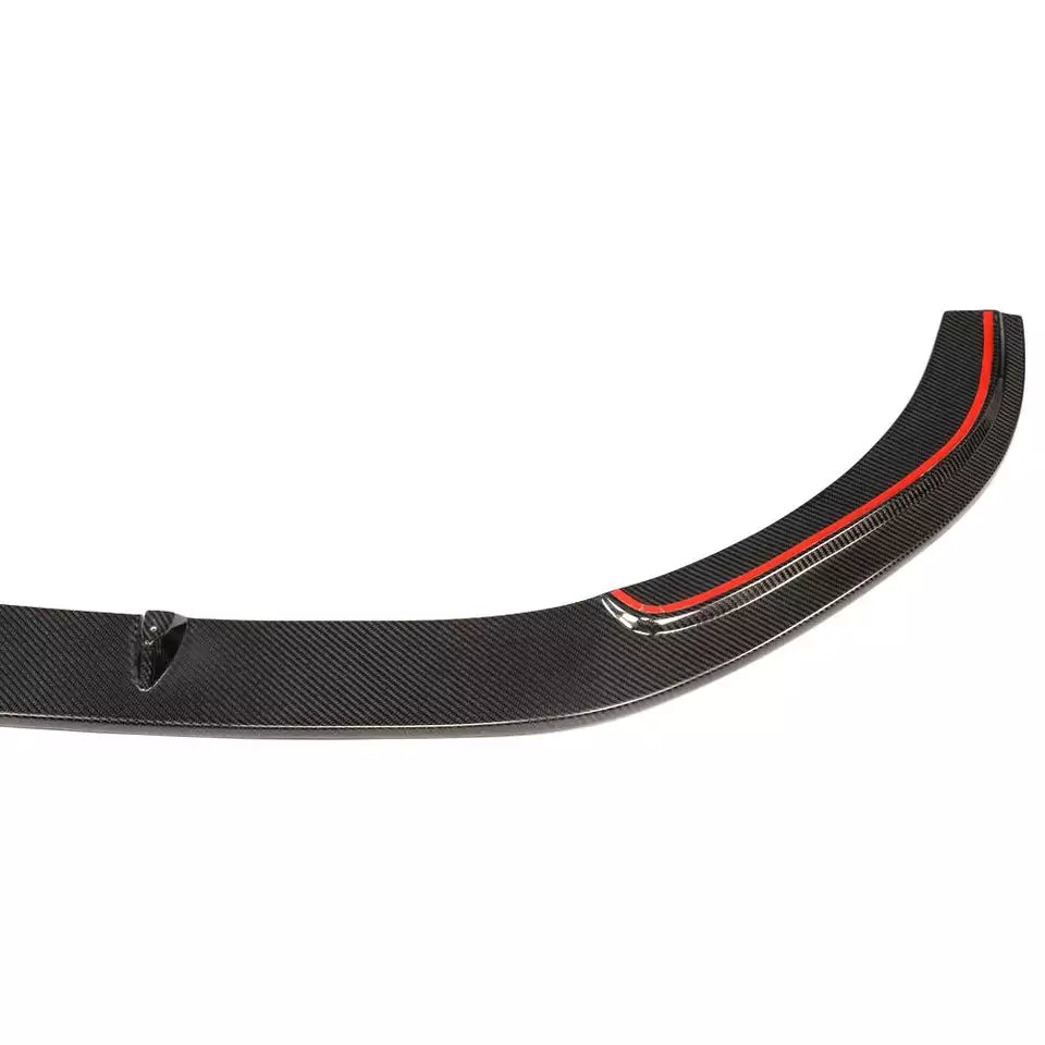 Mk7 Golf GTI REVOSPORT Style Carbon Fibre Front Lip Spoiler, Manufactured from Carbon Fibre and FRP to produce a durable front lip spoiler that wont shatter on the first scrape, designed by REVOSPORT to enhance the front of the Golf GTI Mk7 with a full-length front lip spoiler. 