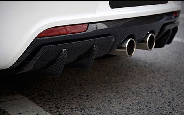 Volkswagen Golf R (Mk6) OSRI Style Carbon Fibre Diffuser - Manufactured from 2*2 Carbon Fibre Weave. The MK6 Golf R OSRI Diffuser Canards attach on to the existing diffuser in 2 sections to dramatically change the OEM diffuser into a stunning piece that enhances road presence and diffuses the air coming from underneath the car easily.
